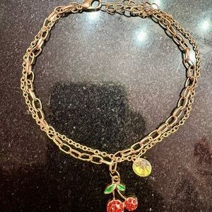 Gold Cherry Pendant anklet, viral trending